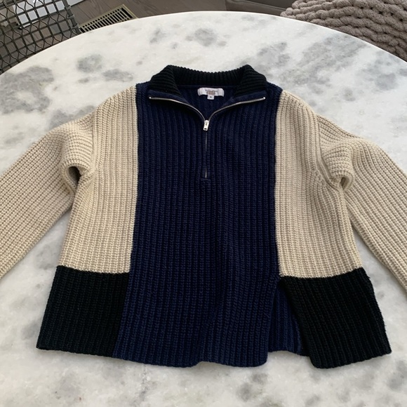 Victor Alfaro Sweater Colorblock Half Zip Sweater Wool Blend Medium -Large - Picture 11 of 12